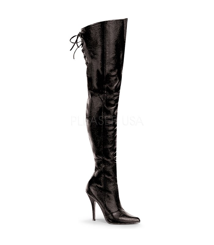 Pleaser Overknee Stiefel LEGEND-8899 Schwarz Leder (P)