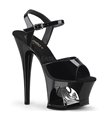 Plateau High Heels MOON-709CAT - Schwarz/Silber Chrom