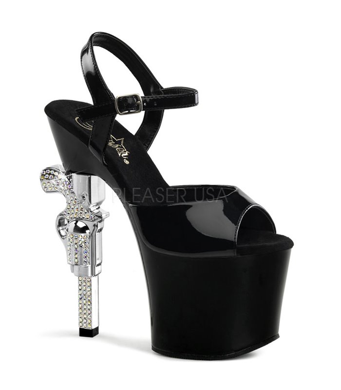 Plateau High Heels REVOLVER-709 - Schwarz