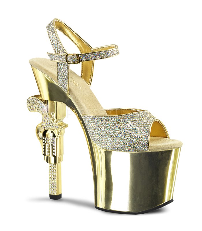 Plateau High Heels REVOLVER-709G - Gold