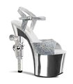 Plateau High Heels REVOLVER-709G - Silber