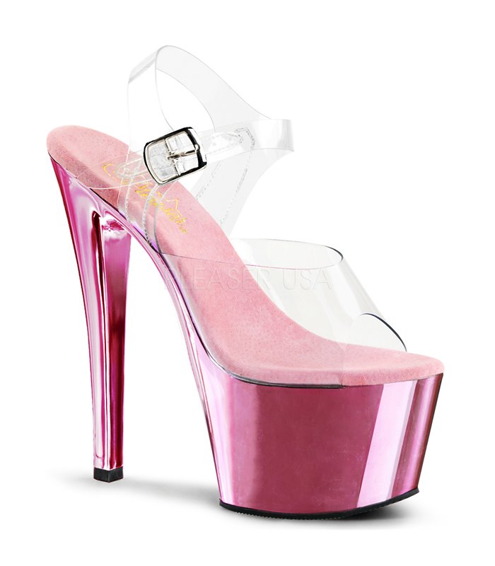 Plateau High Heels SKY-308 - Baby Pink Chrom