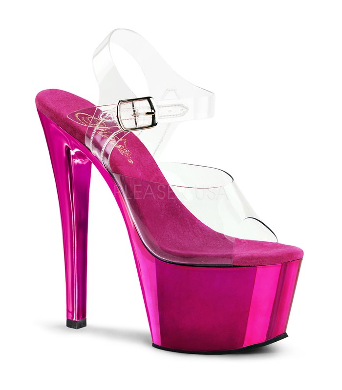 Plateau High Heels SKY-308 - Hot Pink Chrom