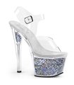 Plateau High Heels SKY-308GF - Klar/Silber