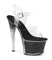 Plateau High Heels SKY-308G-T - Klar/Schwarz