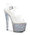 Plateau High Heels SKY-308LG - Silber