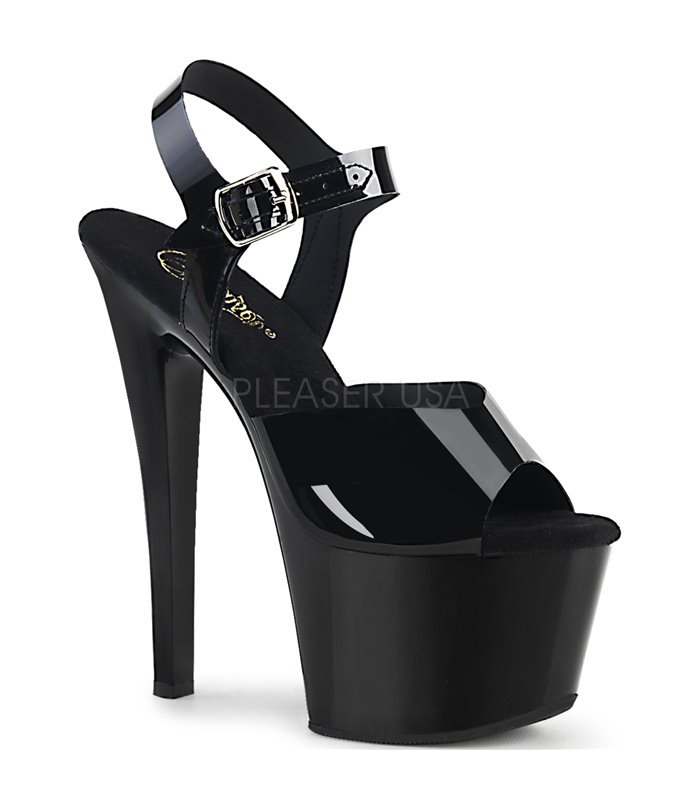 Plateau High Heels SKY-308N - Schwarz