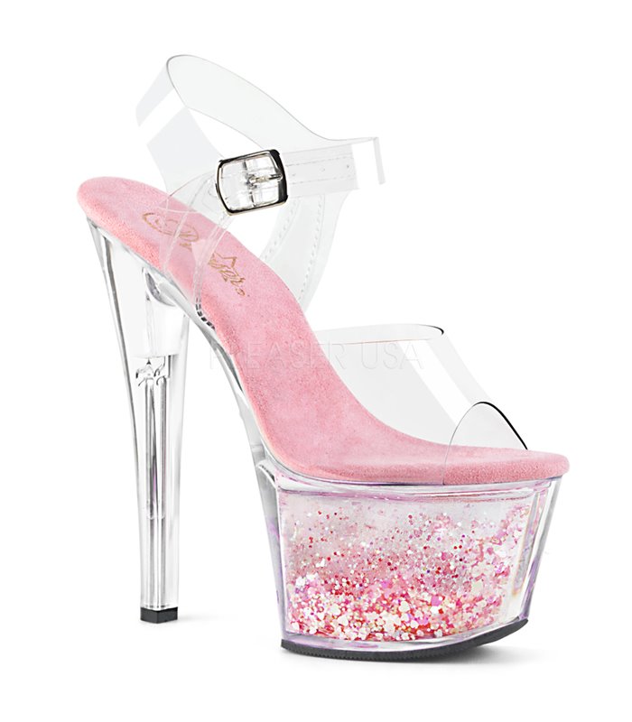 Plateau High Heels SKY-308WHG - Klar/Pink