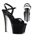 Plateau High Heels SKY-309CRS - Schwarz/Silber