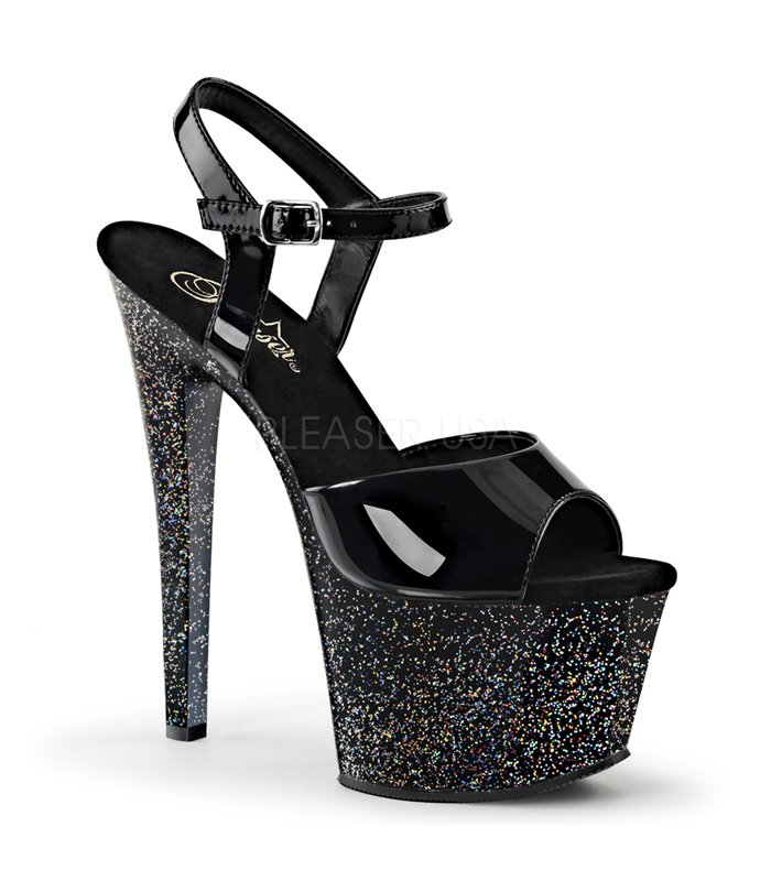 Stiletto High Heels SKY-309MG - Schwarz/Glitter