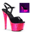 Plateau Sandalette SKY-309UVLG - Schwarz/Neon Pink