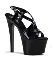 Plateau High Heels SKY-330 : Lack Schwarz