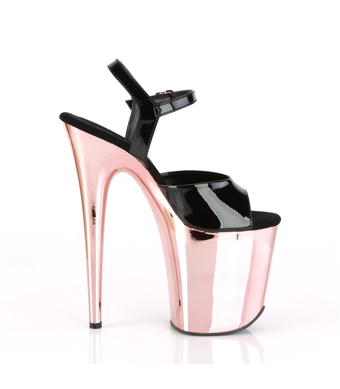 Extrem Plateau Heels FLAMINGO-809 -  Schwarz/Rose Gold