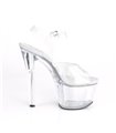 Plateau High Heels SKY-308N - TPU Silber/Klar