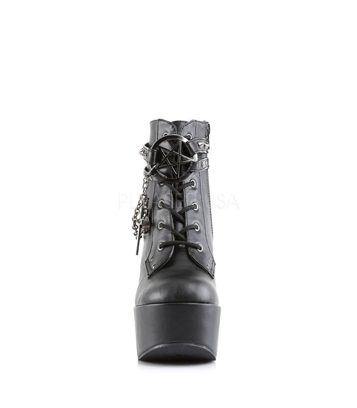 Demonia Plateau Stiefeletten POISON-101 Schwarz