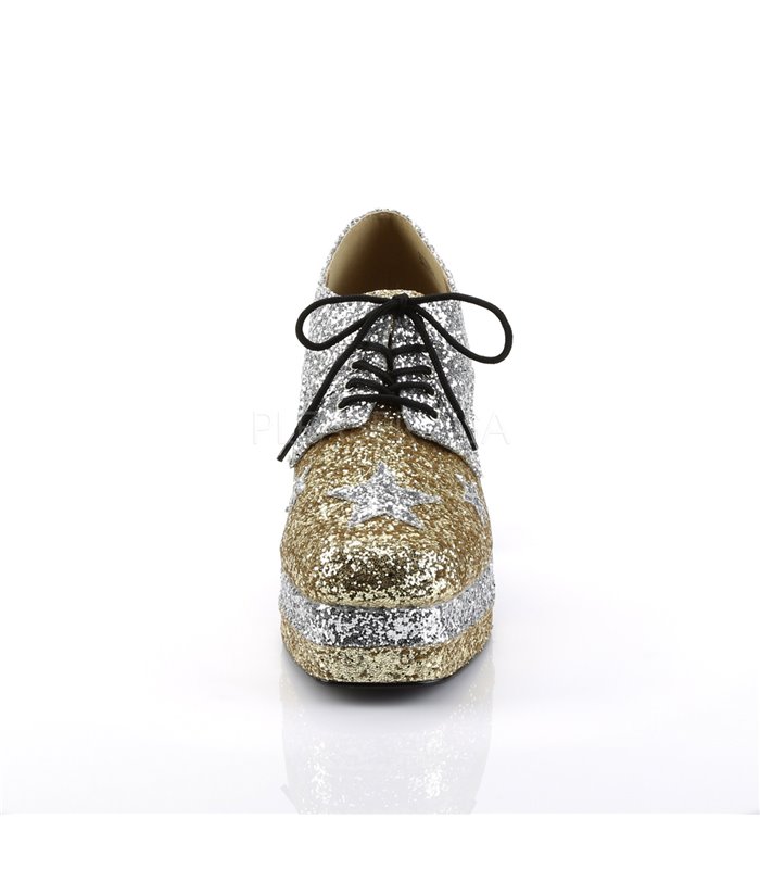 Herren Plateauschuh GLAMROCK-02 - Gold Glitter