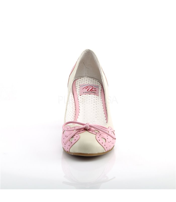 Retro Pumps WIGGLE-17 - Creme/Rosa