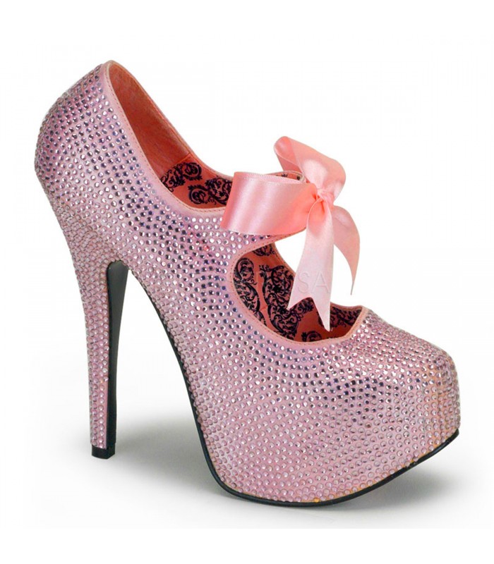 Strass High Heels TEEZE-04R - Baby Pink