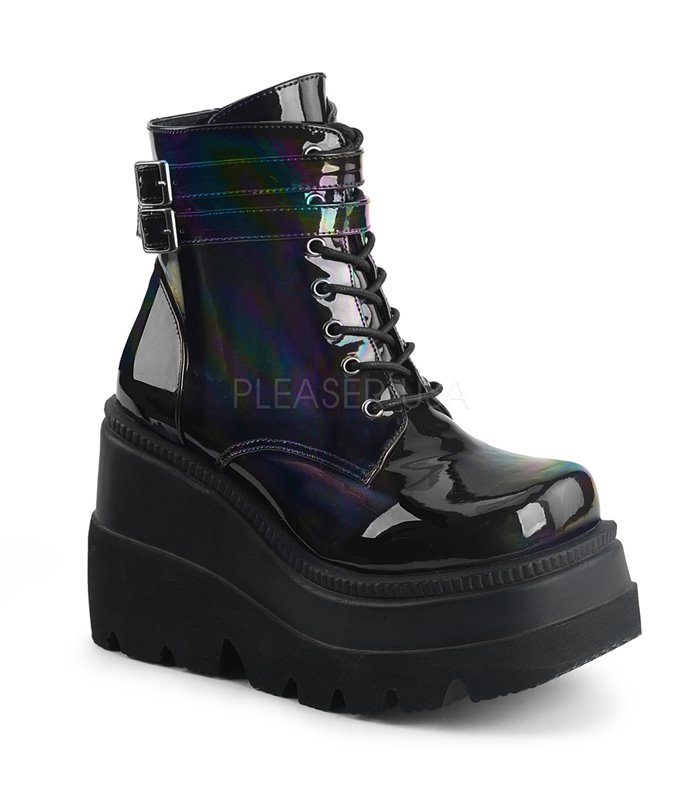 Demonia Plateau StiefelettenSHAKER-52 Schwarz