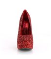 Plateau Pumps TEEZE-06GW - Glitter Rot (Weit)