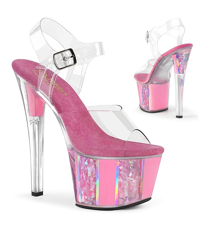 Buy Peep Toe Classic Platform Sexy Light Up Super High Heels Clear Womens  Sandals 1322120350F | BuyShoes.Shop
