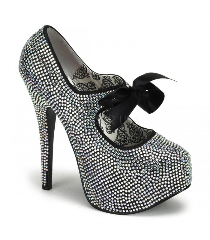 Strass High Heels TEEZE-04R - bunt schillernd