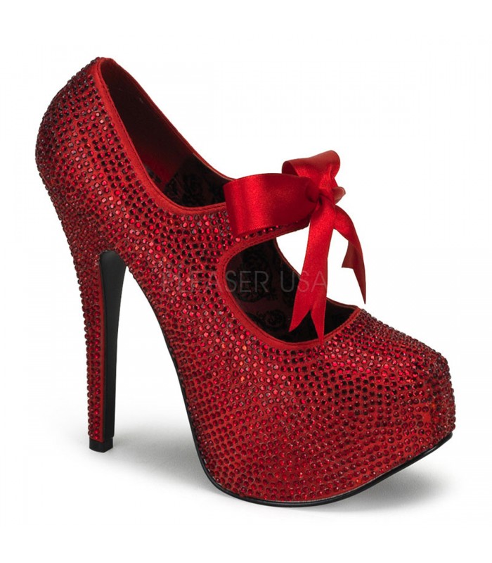 Strass High Heels TEEZE-04R - Rot