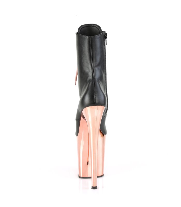 Extrem Plateau Heels  FLAMINGO-1020 - PU Schwarz/Rose Gold