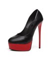 Giaro Galana 1001 Damen Herren Plateau High-Heels schwarz rot