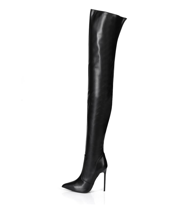 Zazu Damen Herren Unisex  Overknee Stiefel schwarz