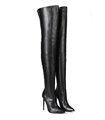 Zazu Damen Herren Unisex  Overknee Stiefel schwarz