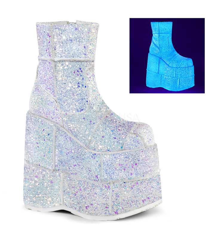Plateau Stiefeletten STACK-201G - Weiss