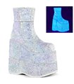 Plateau Stiefeletten STACK-201G - Weiss | DemoniaCult