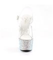 Plateau High Heels BEJEWELED-708MS - Silber