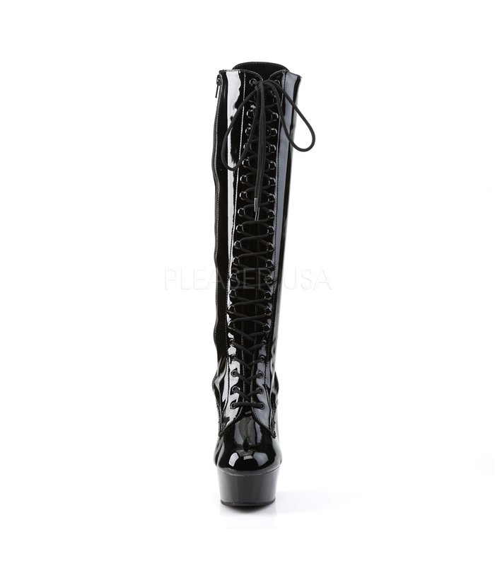 Plateau Kniestiefel DELIGHT-2023 - Lack Schwarz