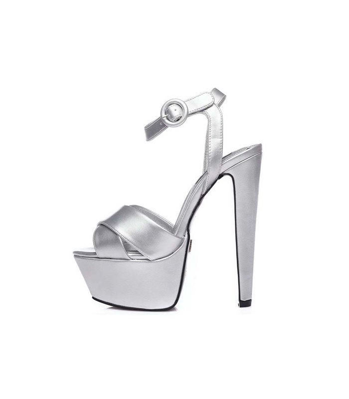 Giaro Sissi Damen Herren Plateau Sandaletten silber