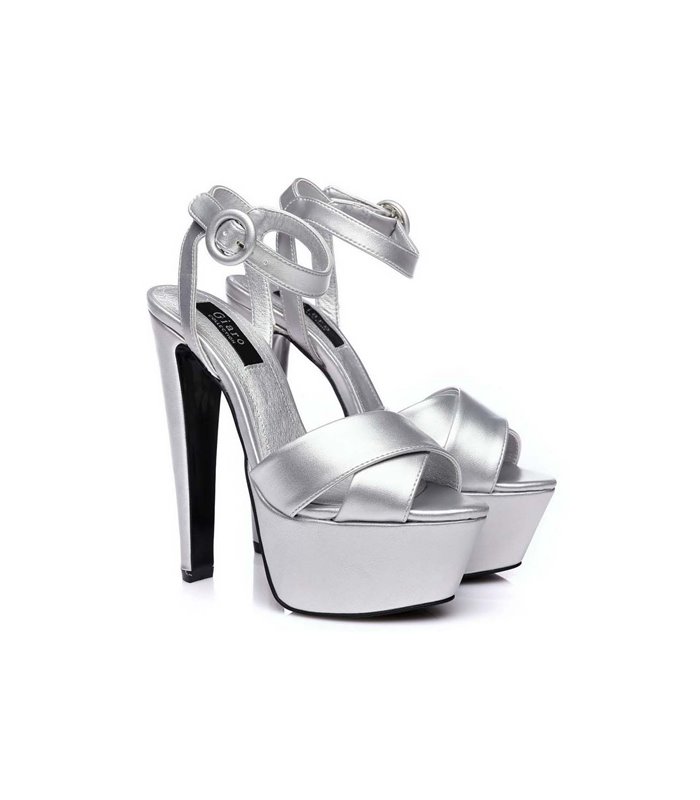 Giaro Sissi Damen Herren Plateau Sandaletten silber