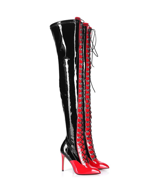 Giaro Overknee Stiefel Veruska schwarz rot