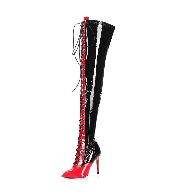 Giaro Overknee Stiefel Veruska schwarz rot