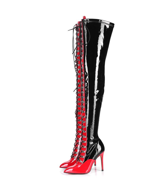 Giaro Overknee Stiefel Veruska schwarz rot