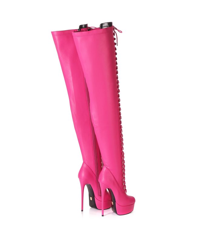 Giaro Plateau Overknee Stiefel Mouchard Pink