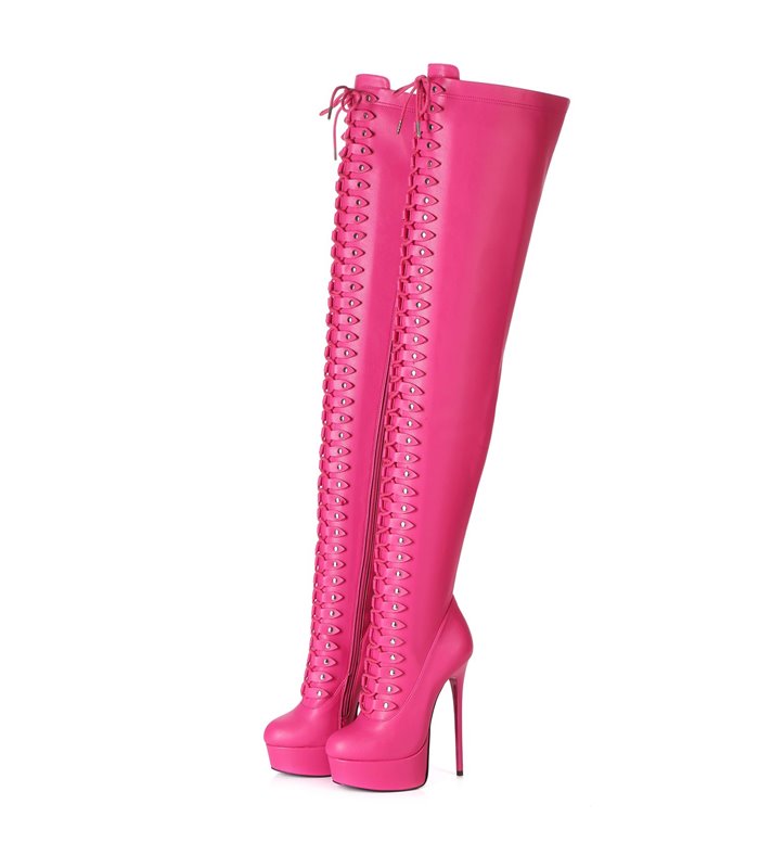 Giaro Plateau Overknee Stiefel Mouchard Pink