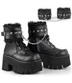 Plateau Schuhe ASHES-57 Schwarz matt Herzchen | DemoniaCult