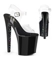 Extreme Plateau Heels XTREME-808CHS - Schwarz/Silber