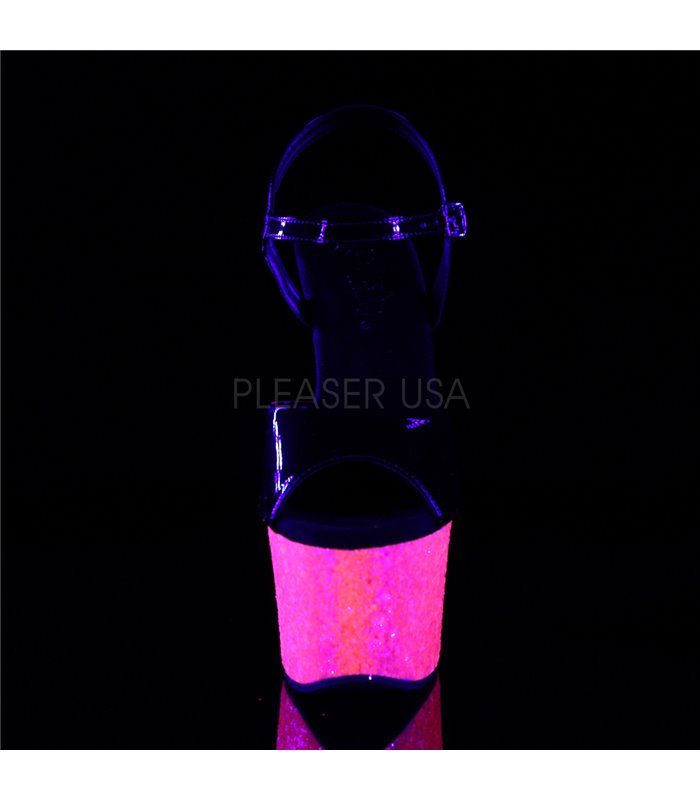 Plateau Sandalette SKY-309UVLG - Schwarz/Neon Pink