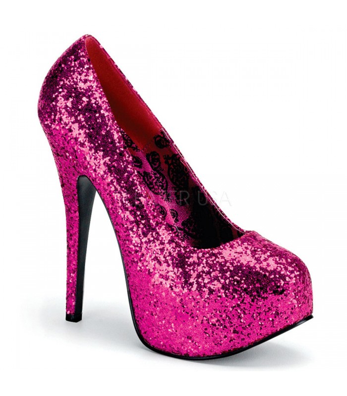 Plateau Pumps TEEZE-06G - Glitter Hot Pink