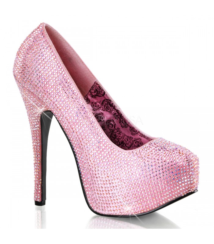 Strass High Heels TEEZE-06R - Baby Pink