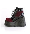 Demonia Plateau Stiefeletten STOMP-18 schwarz rot