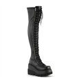 SHAKER-374 Plateau Overknee Stiefel - Schwarz matt | DemoniaCult