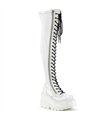 SHAKER-374 Plateau Overknee Stiefel - Weiß lack | DemoniaCult